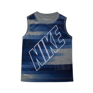 Nike Blue & Gray Striped Sleeveless Dri Fit Tank Top Boys Size M 5/6